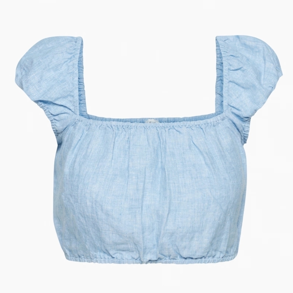 Aritzia Wilfred ethereal linen top small blue - Picture 5 of 14